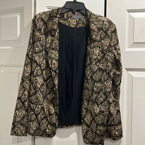 PJK Patterson J. Kincaid Snake Print Open Blazer, Size Medium